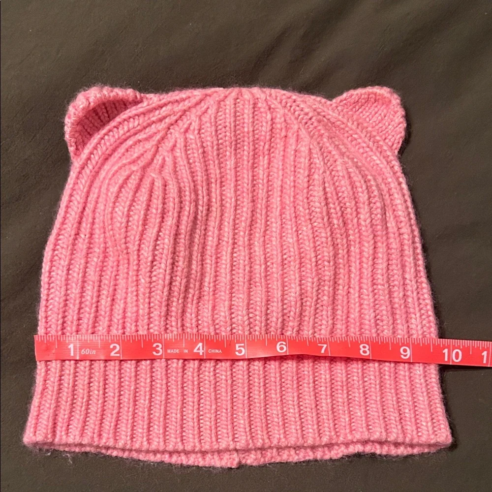 Adorable Pink Knit Beanie for Kids Cat Ear Beanie